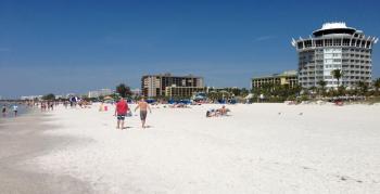 wide expanses of soft sand at St. Pete's beach