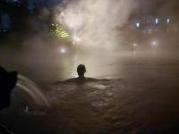 what a treat to enjoy the Terra Nostra thermal, mineral pools at night