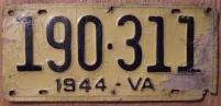 old Virginia licence plate